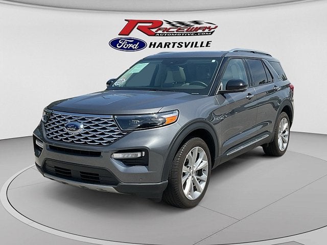 2022 Ford Explorer Platinum in Gray — front three-quarter view
