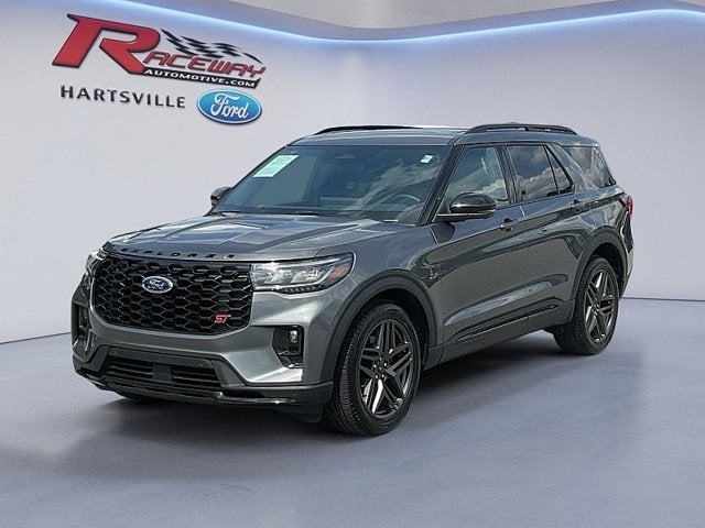 2025 Ford Explorer ST in Gray — front three-quarter view