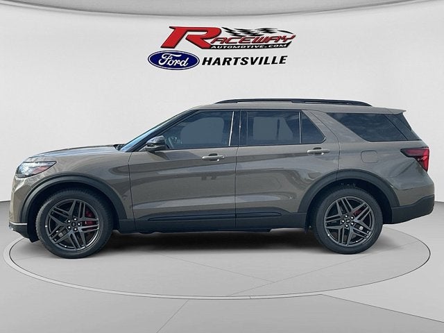 2026 Ford Explorer ST in Marsh Gray — front three-quarter view