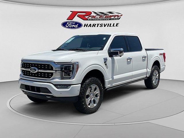 2023 Ford F-150 Platinum in White — front three-quarter view