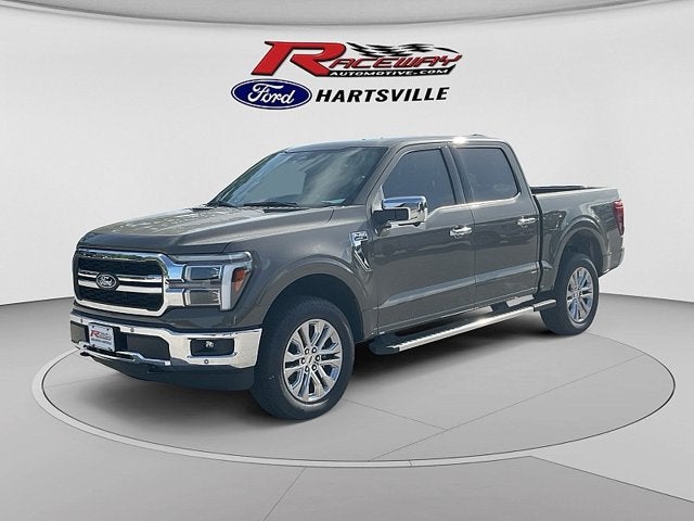 2026 Ford F-150 LARIAT in Marsh Gray — front three-quarter view