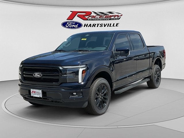 2025 Ford F-150 LARIAT in Antimtr Bl — front three-quarter view