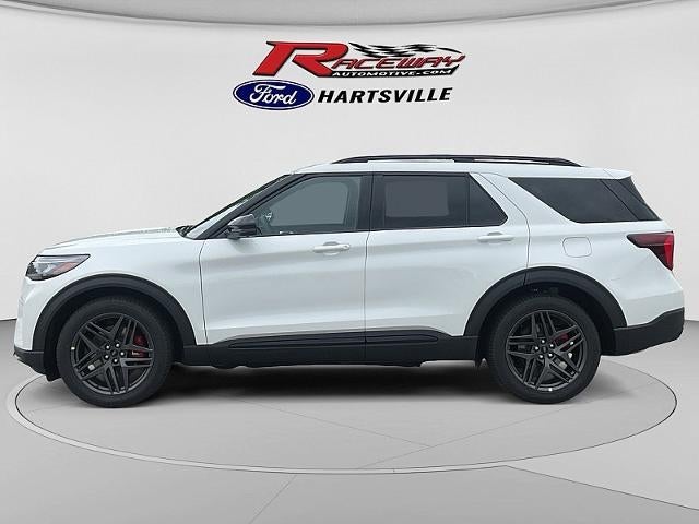 2026 Ford Explorer ST in Star White Metallic Tri-Coat — front three-quarter view